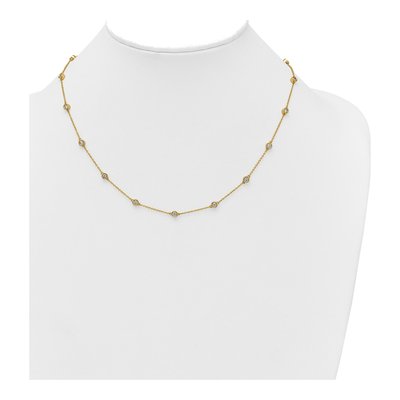 14K Yellow Gold 1 ct tw Diamond Station Necklace – view 3