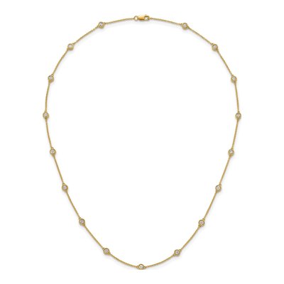 14K Yellow Gold 1 ct tw Diamond Station Necklace – view 4
