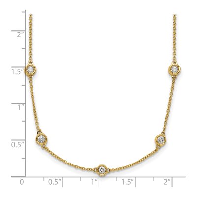 14K Yellow Gold 1 ct tw Diamond Station Necklace – view 5