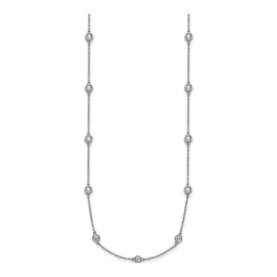 14K White Gold 1.3 ct tw Diamond 20-Station Necklace – view 2