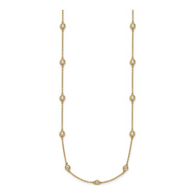 14K Yellow Gold 1.3 ct tw Diamond 20-Station Necklace – view 2