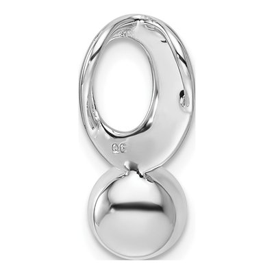 14K White Gold 1/15 ct tw Freshwater Cultured Pearl & Diamond Slide Pendant – view 3