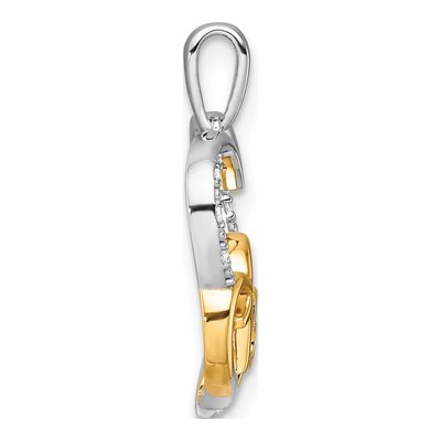 14K Two-Tone Gold 1/20 ct tw Diamond Quinceaera 15-Heart Pendant – view 2