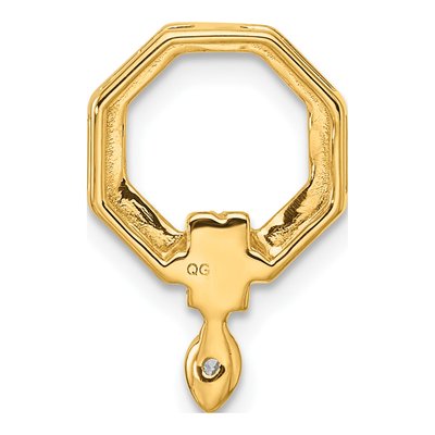 14K Yellow Gold 1/15 ct tw Diamond Octagon Slide Pendant – view 3