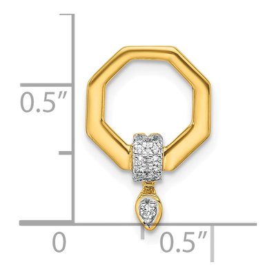 14K Yellow Gold 1/15 ct tw Diamond Octagon Slide Pendant – view 4