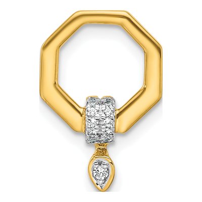 14K Yellow Gold 1/15 ct tw Diamond Octagon Slide Pendant