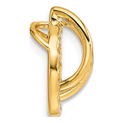 14K Yellow Gold 1/10 ct tw Diamond Open Circle Slide Pendant – view 2