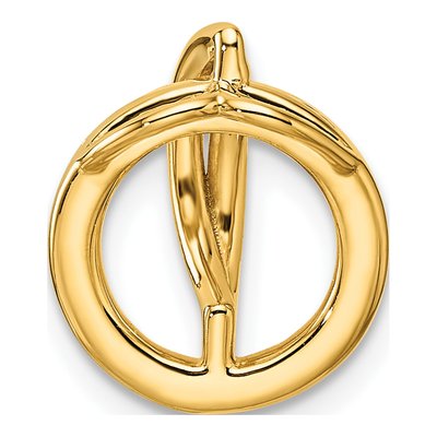 14K Yellow Gold 1/10 ct tw Diamond Open Circle Slide Pendant – view 3