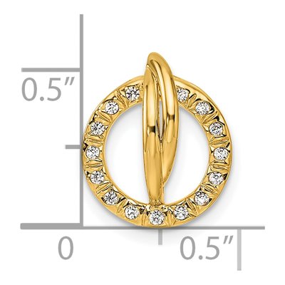 14K Yellow Gold 1/10 ct tw Diamond Open Circle Slide Pendant – view 4