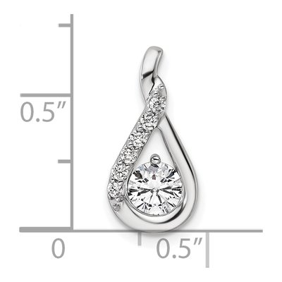 14K White Gold 5/8 ct tw Diamond Teardrop Slide Pendant – view 4