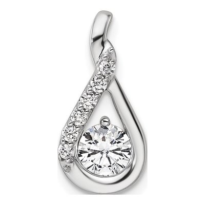 14K White Gold 5/8 ct tw Diamond Teardrop Slide Pendant