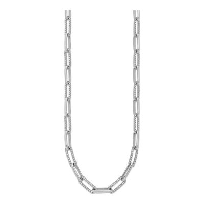 14K White Gold 3.69 ct tw Diamond Paperclip Necklace – view 2