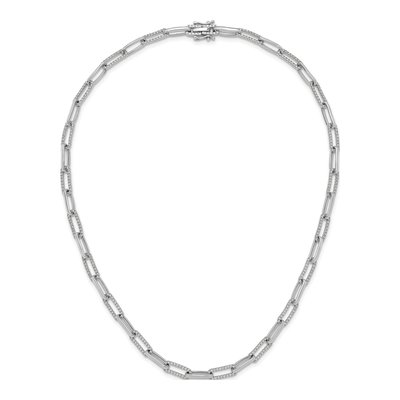 14K White Gold 3.69 ct tw Diamond Paperclip Necklace – view 4