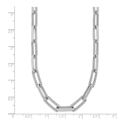 14K White Gold 3.69 ct tw Diamond Paperclip Necklace – view 5