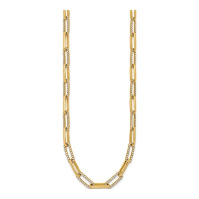 14K Yellow Gold 3.69 ct tw Diamond Paperclip Necklace – view 2