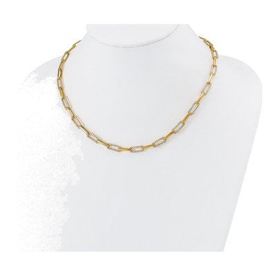 14K Yellow Gold 3.69 ct tw Diamond Paperclip Necklace – view 3