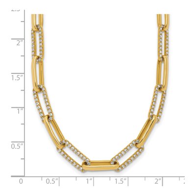 14K Yellow Gold 3.69 ct tw Diamond Paperclip Necklace – view 5