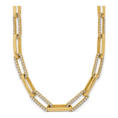 14K Yellow Gold 3.69 ct tw Diamond Paperclip Necklace