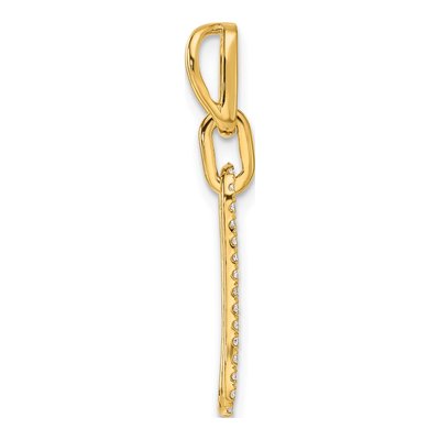 14K Yellow Gold 1/6 ct tw Diamond Paperclip Link Pendant – view 2