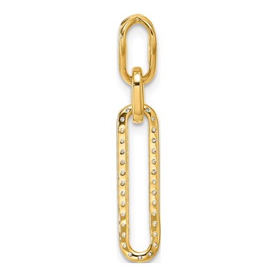 14K Yellow Gold 1/6 ct tw Diamond Paperclip Link Pendant – view 3