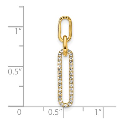 14K Yellow Gold 1/6 ct tw Diamond Paperclip Link Pendant – view 4