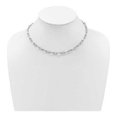 14K White Gold 1.44 ct tw Diamond Paperclip Necklace – view 3