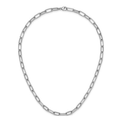 14K White Gold 1.44 ct tw Diamond Paperclip Necklace – view 4