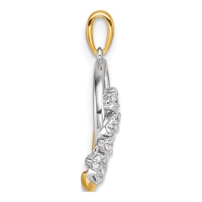 14K Two-Tone Gold 1/5 ct tw Diamond Intertwined Circles Pendant – view 2