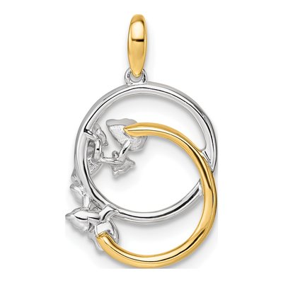 14K Two-Tone Gold 1/5 ct tw Diamond Intertwined Circles Pendant – view 3