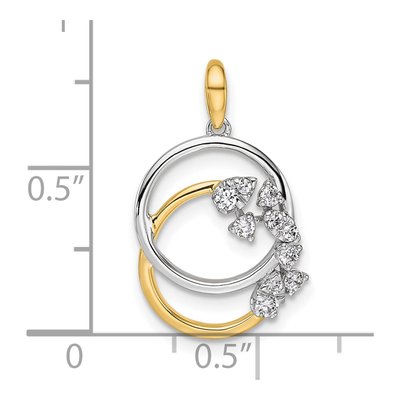 14K Two-Tone Gold 1/5 ct tw Diamond Intertwined Circles Pendant – view 4