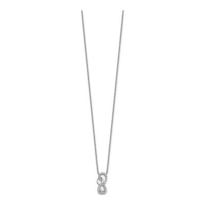 14K White Gold 1/4 ct tw Diamond Fancy Infinity Necklace – view 2