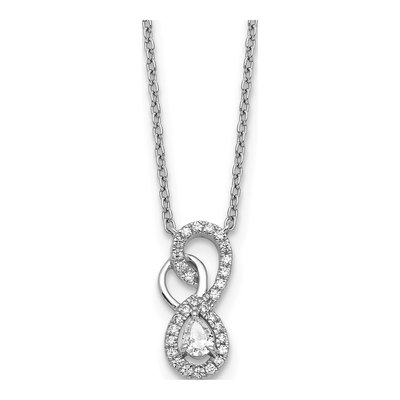 14K White Gold 1/4 ct tw Diamond Fancy Infinity Necklace