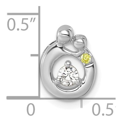 14K White Gold Wg Birthstone Dia Mother Child Slide Pendant – view 5