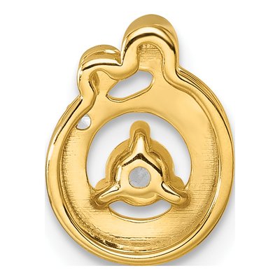 14K Yellow Gold Birthstone Dia Mother Child Slide Pendant – view 4
