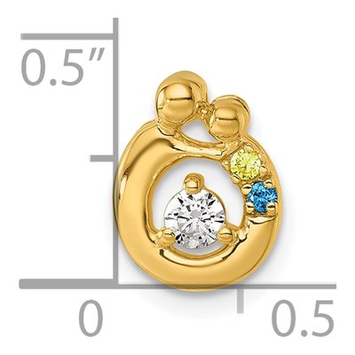14K Yellow Gold Mother Child Slide Pendant – view 5