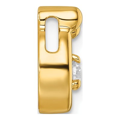 14K Yellow Gold Birthstone Dia Mother Child Slide Pendant – view 3