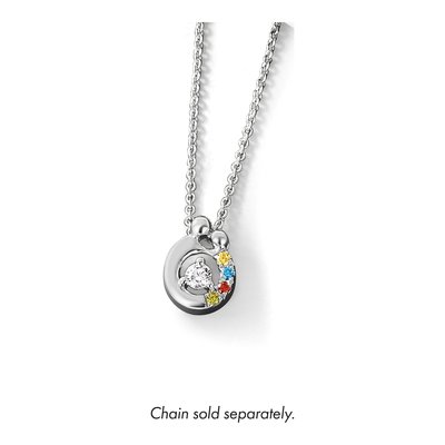 14K White Gold Wg Birthstone Dia Mother Child Slide Pendant – view 6