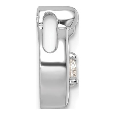 14K White Gold Wg Birthstone Dia Mother Child Slide Pendant – view 3