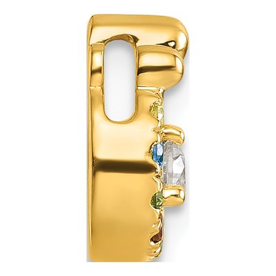 14K Yellow Gold 5-Stone Mother's Slide Pendant – view 3