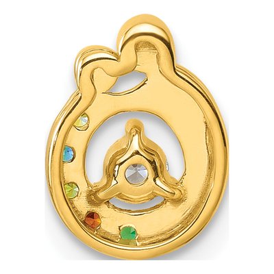 14K Yellow Gold 5-Stone Mother's Slide Pendant – view 4