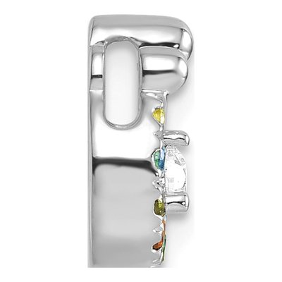 14K White Gold Wg Birthstone Dia Mother Child Slide Pendant – view 3