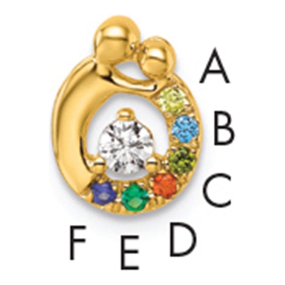 14K 6 Synthetic Birthstone And Dia. Mother/child Chain Slide