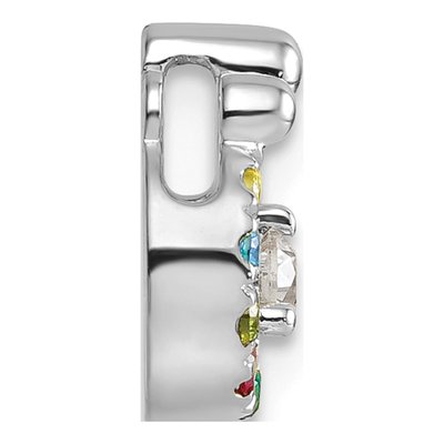 14K White Gold Wg Birthstone Dia Mother Child Slide Pendant – view 3