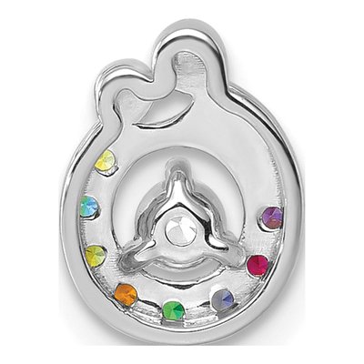 14K White Gold Wg Birthstone Dia Mother Child Slide Pendant – view 4