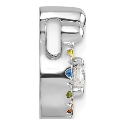 14K White Gold Wg Birthstone Dia Mother Child Slide Pendant – view 3
