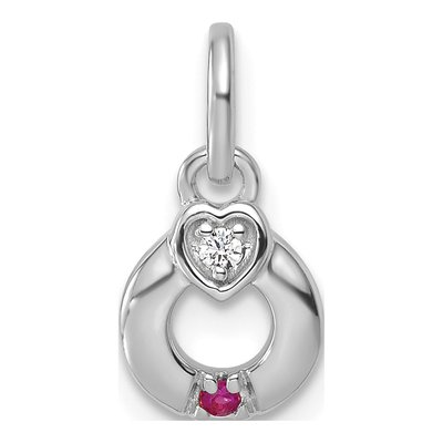 14K White Gold Heart Mother's Pendant – view 2