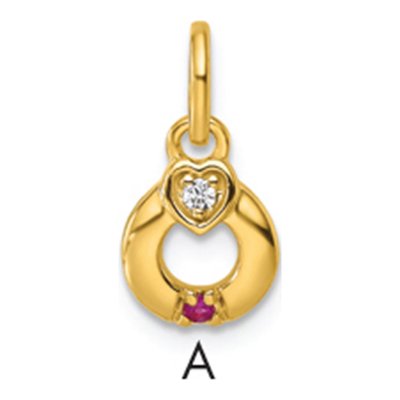 14K Yellow Gold Dia Heart Pendant