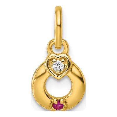 14K Yellow Gold Dia Heart Pendant – view 2
