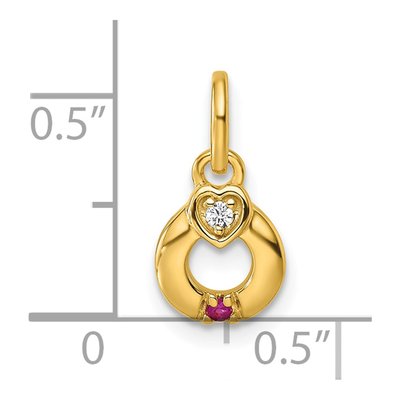 14K Yellow Gold Dia Heart Pendant – view 5