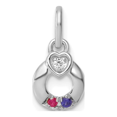 14K White Gold Heart Mother's Pendant – view 2